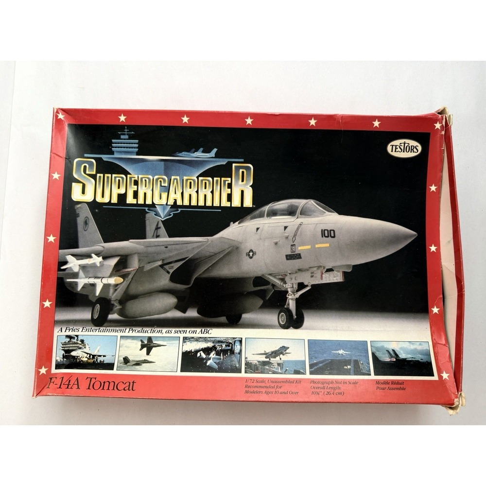 Testors Supercarrier F-14A Tomcat 1/72 Model Kit Open Box